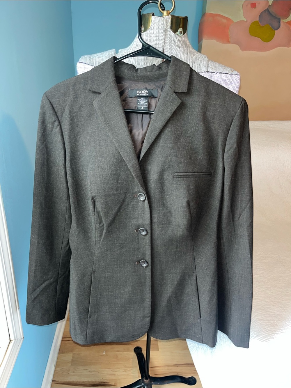 Women's Black Tailored Blazer - Classic Three-Button Jacket Size 8